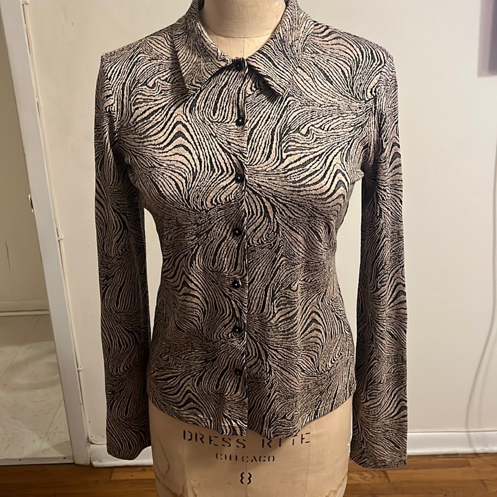 Zara Zebra Print Button Down Shirt SZ M, Same Day Ship 📦🙌🏾
